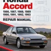 Honda Accord 1986, 1987, 1988, 1989, 1990, 1991, 1992,1993 Repair Manual Honda Accord 1986, 1987, 1988, 1989, 1990, 1991, 1992,1993 Repair Manual