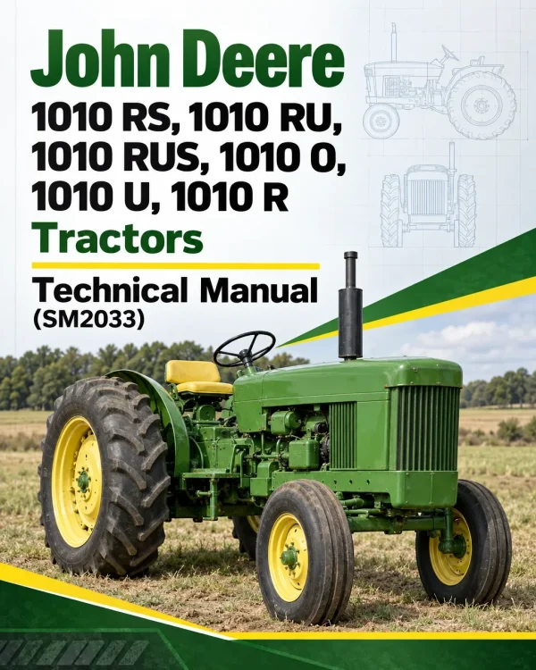 John Deere 1010 RS, 1010 RU, 1010 RUS, 1010 O, 1010 U, 1010 R Tractors Technical Manual (SM2033) John Deere 1010 RS, 1010 RU, 1010 RUS, 1010 O, 1010 U, 1010 R Tractors Technical Manual (SM2033)