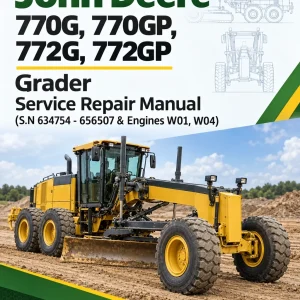 John Deere 770G, 770GP, 772G, 772GP Grader Manual (S.N 634754 - 656507 & Engines W01, W04) John Deere 770G, 770GP, 772G, 772GP Grader Manual (S.N 634754 - 656507 & Engines W01, W04)