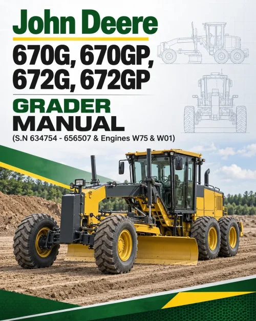 John Deere 670G, 670GP, 672G, 672GP Grader Manual (S.N 634754 - 656507 & Engines W75 & W01) John Deere 670G, 670GP, 672G, 672GP Grader Manual (S.N 634754 - 656507 & Engines W75 & W01)