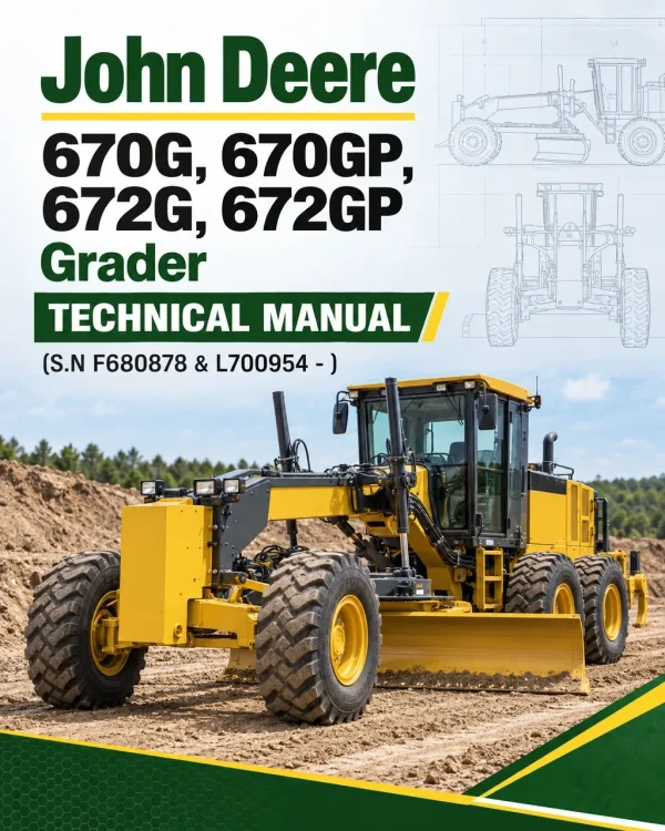 John Deere 670G, 670GP, 672G, 672GP Grader Technical Manual (S.N F680878 & L700954 - )