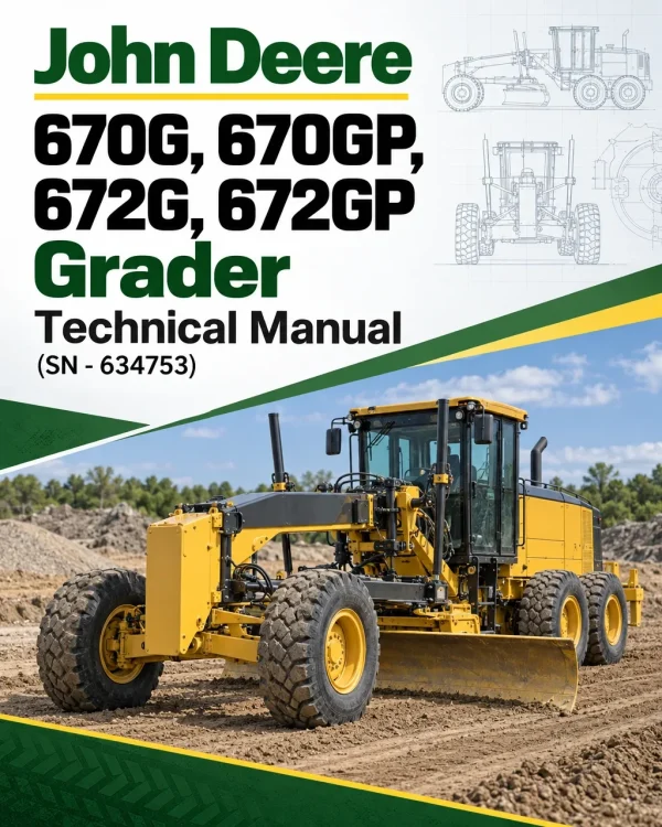 John Deere 670G, 670GP, 672G, 672GP Grader Technical Manual (SN - 634753)