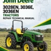 John Deere 3028EN, 3036E, 3036EN Tractors Repair Technical Manual (TM902119)