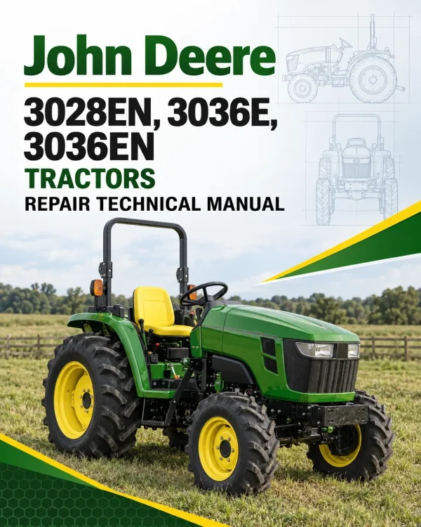 John Deere 3028EN, 3036E, 3036EN Tractors Repair Technical Manual (TM902119)