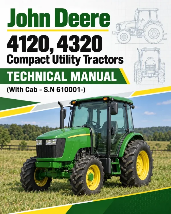 John Deere 4120, 4320 Compact Utility Tractors Technical Manual (With Cab - S.N 610001-)