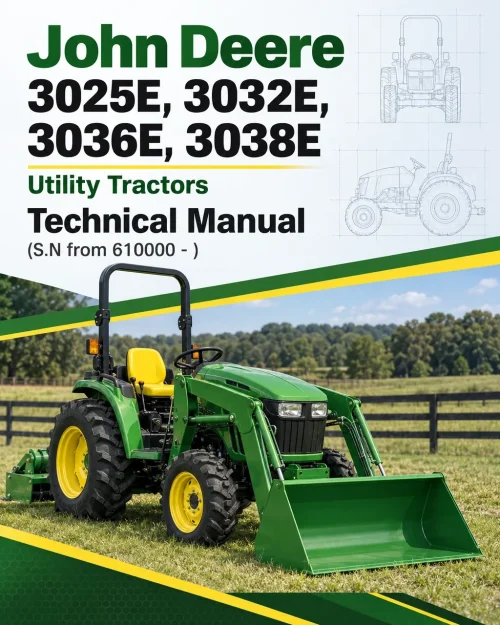 John Deere 3025E, 3032E, 3036E, 3038E Utility Tractors Technical Manual (S.N from 610000 - ) John Deere 3025E, 3032E, 3036E, 3038E Utility Tractors Technical Manual (S.N from 610000 - )