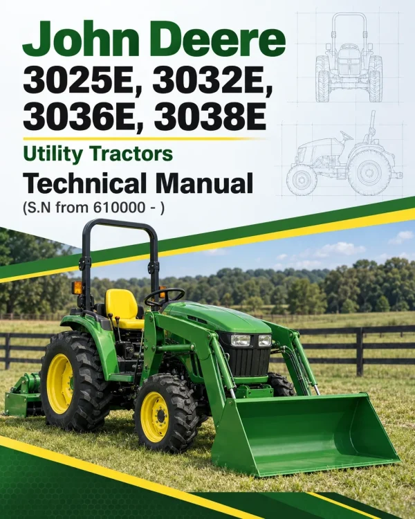 John Deere 3025E, 3032E, 3036E, 3038E Utility Tractors Technical Manual (S.N from 610000 - ) John Deere 3025E, 3032E, 3036E, 3038E Utility Tractors Technical Manual (S.N from 610000 - )