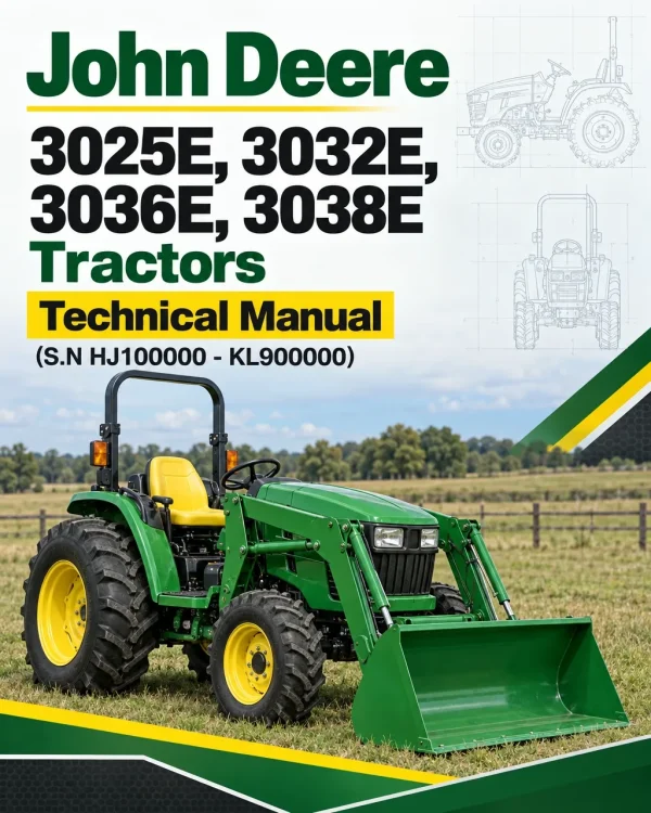 John Deere 3025E, 3032E, 3036E, 3038E Tractors Technical Manual (S.N HJ100000 - KL900000)