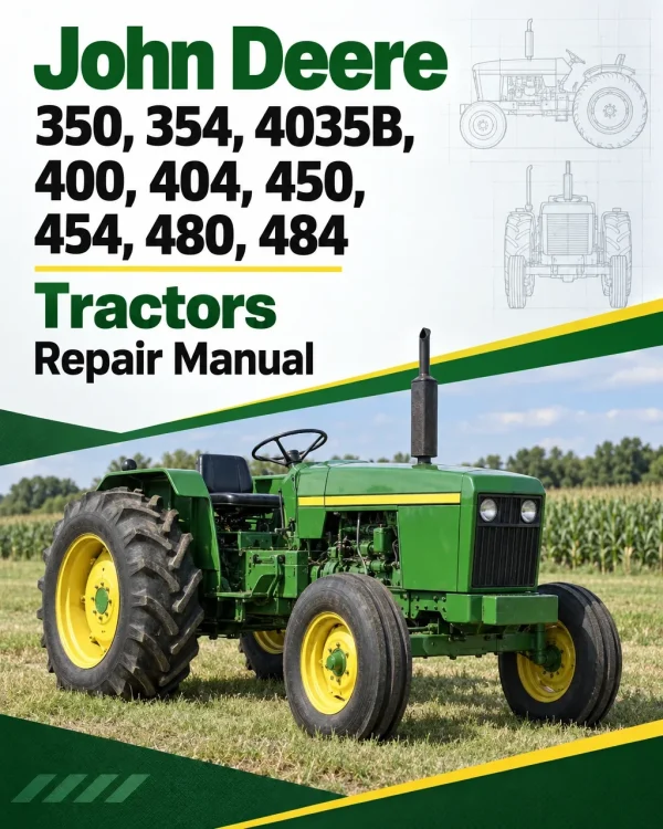 John Deere 350, 354, 4035B, 400, 404, 450, 454, 480, 484 Tractors Repair Manual