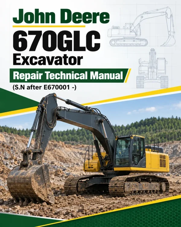 John Deere 670GLC Excavator Repair Technical Manual (S.N after E670001 -)