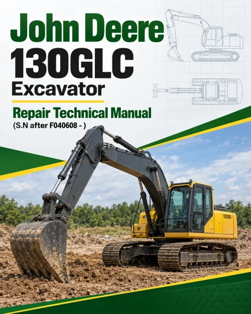 John Deere 130GLC Excavator Repair Technical Manual (S.N after F040608 - )