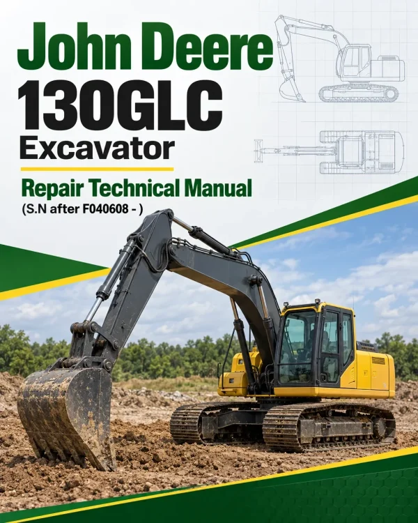 John Deere 130GLC Excavator Repair Technical Manual (S.N after F040608 - )