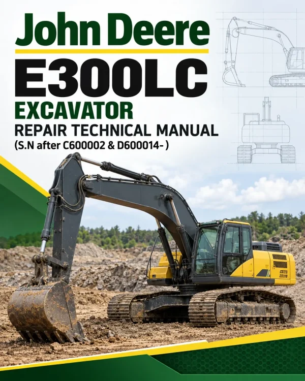 John Deere E300LC Excavator Repair Technical Manual (S.N after C600002 & D600014- )
