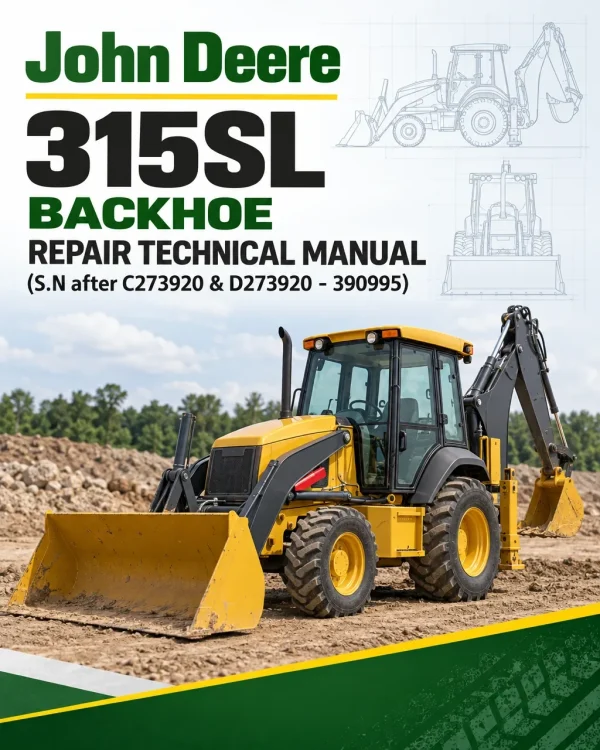 John Deere 315SL Backhoe Repair Technical Manual (S.N after C273920 & D273920 - 390995)