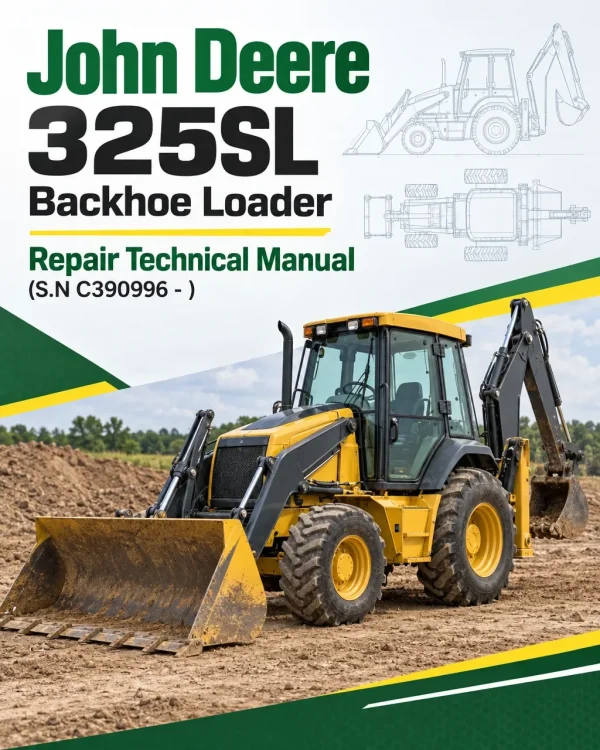 John Deere 325SL Backhoe Loader Repair Technical Manual (S.N C390996 - )