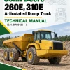 John Deere 260E, 310E Articulated Dump Truck Technical Manual (S.N. D708125 - )