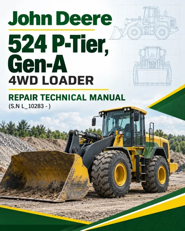 John Deere 524 P-Tier, Gen-A 4WD Loader Repair Technical Manual (S.N L_10283 - )