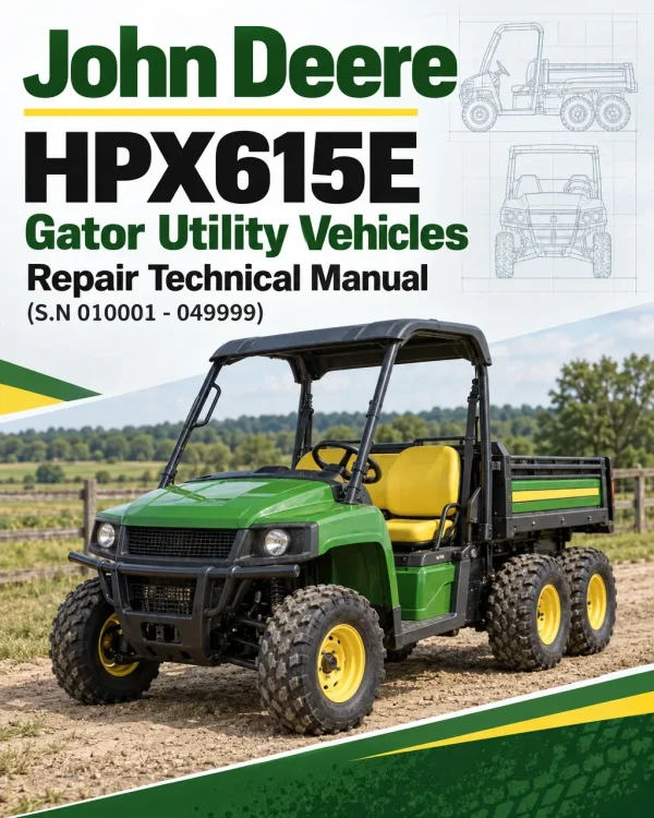 John Deere HPX615E Gator Utility Vehicles Repair Technical Manual (S.N 010001 - 049999) John Deere HPX615E Gator Utility Vehicles Repair Technical Manual (S.N 010001 - 049999)