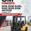 OM Pimespo EU18, EU20, Eu20L, EU22, EU25, EU28 and EU30 Forklift Workshop Manual