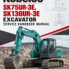 Kobelco SK75UR-3E, SK130UR-3E Excavator Service Handbook Manual Kobelco SK75UR-3E, SK130UR-3E Excavator Service Handbook Manual