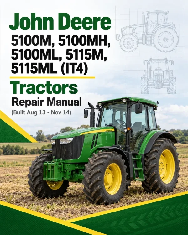 John Deere 5100M, 5100MH, 5100ML, 5115M, 5115ML (IT4) Tractors Repair Manual (Built Aug 13 - Nov 14)