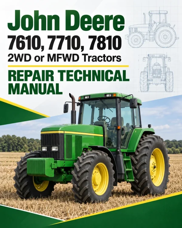 John Deere 7610, 7710, 7810 2WD or MFWD Tractors Repair Technical Manual