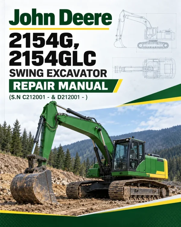 John Deere 2154G, 2154GLC Swing Excavator Repair Manual (S.N C212001 - & D212001 - )