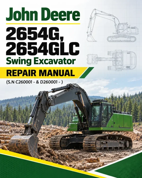 John Deere 2654G, 2654GLC Swing Excavator Repair Manual (S.N C260001 - & D260001 - )