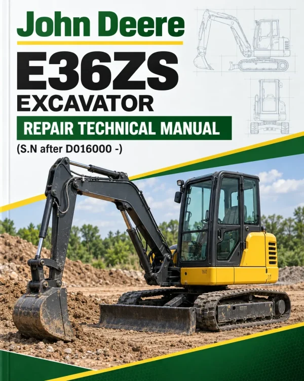John Deere E36ZS Excavator Repair Technical Manual (S.N after D016000 -)