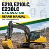John Deere E210, E210LC, E230LC Excavator Repair Manual (See Applicable Serial)