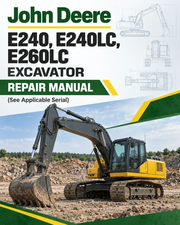 John Deere E240, E240LC, E260LC Excavator Repair Manual (See Applicable Serial)