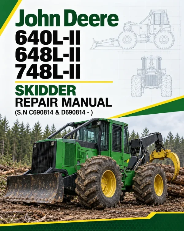 John Deere 640L-II, 648L-II, 748L-II Skidder Repair Manual (S.N C690814 & D690814 - )