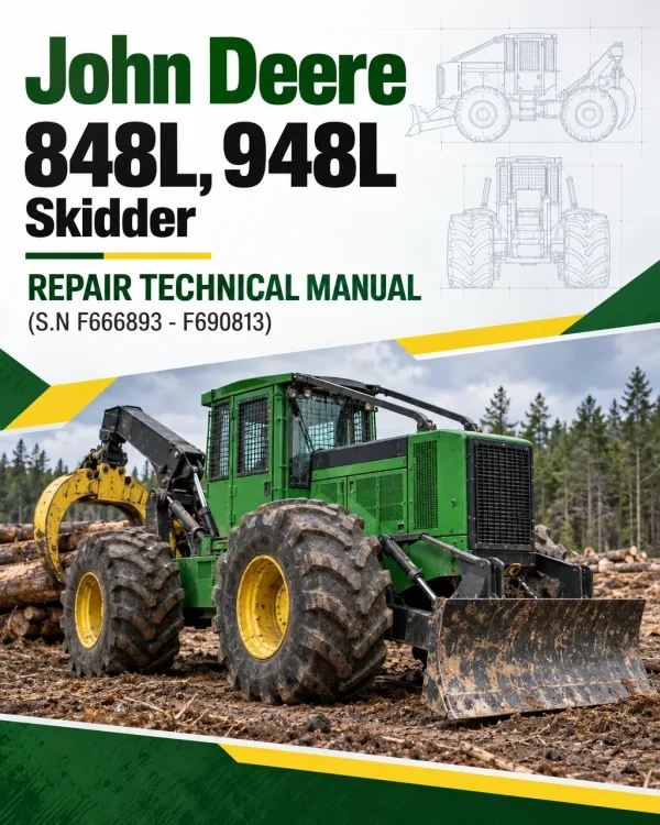 John Deere 848L, 948L Skidder Repair Technical Manual (S.N F666893 - F690813)