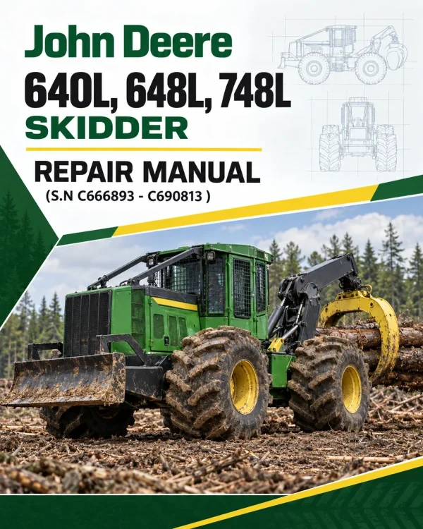 John Deere 640L, 648L, 748L Skidder Repair Manual (S.N C666893 - C690813 )