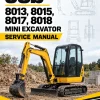 JCB 8013, 8015, 8017, 8018 Mini Excavator Service Manual JCB 8013, 8015, 8017, 8018 Mini Excavator Service Manual