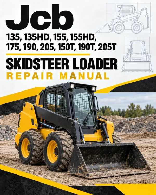 JCB 135, 135HD, 155, 155HD, 175, 190, 205, 150T, 190T, 205T Skidsteer Loader Repair Manual