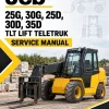 JCB 25G, 30G, 25D, 30D, 35D TLT Lift Teletruk Service Manual