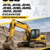 JCB JS115, JS130, JS145, JS160, JS180, JS200, JS210, JS220 Excavator Manual