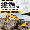 JCB JS115, JS130, JS145, JS160, JS180, JS190 T4i Tracked Excavators Service Manual JCB JS115, JS130, JS145, JS160, JS180, JS190 T4i Tracked Excavators Service Manual