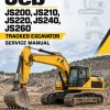 JCB JS200, JS210, JS220, JS220, JS240, JS260 Tracked Excavator Service Manual