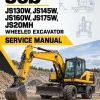 JCB JS130W, JS145W, JS160W, JS175W, JS20MH Wheeled Excavator Service Manual JCB JS130W, JS145W, JS160W, JS175W, JS20MH Wheeled Excavator Service Manual