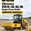 JCB Vibromax VM116,146,166,186 Single Drum Roller Service Manual