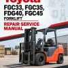 Toyota FGC33, FGC35, FDG40, FGC45 Forklift Repair Service Manual