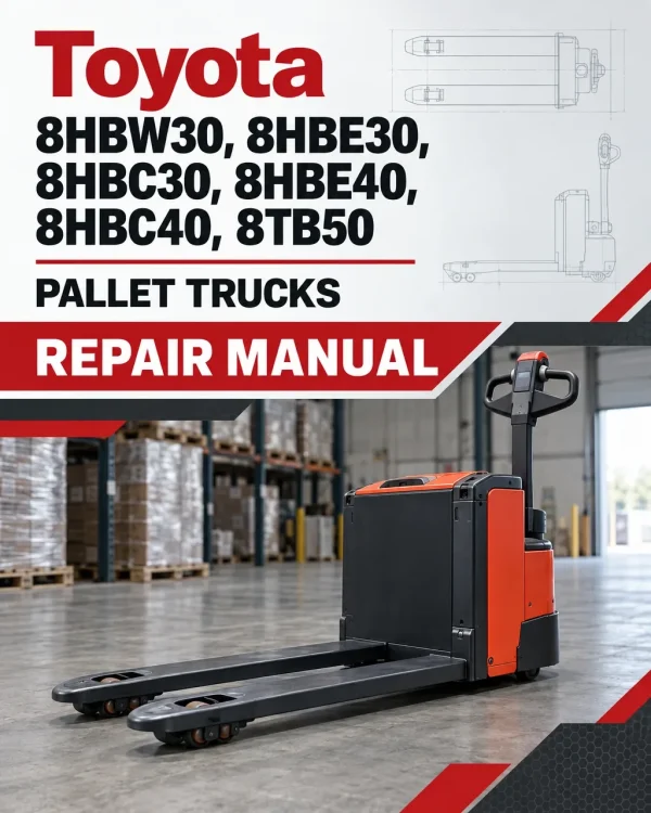 Toyota 8HBW30, 8HBE30, 8HBC30, 8HBE40, 8HBC40, 8TB50 Pallet Trucks Repair Manual Toyota 8HBW30, 8HBE30, 8HBC30, 8HBE40, 8HBC40, 8TB50 Pallet Trucks Repair Manual