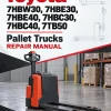 Toyota 7HBW30, 7HBE30, 7HBE40, 7HBC30, 7HBC40, 7TB50 Pallet Trucks Repair Manual