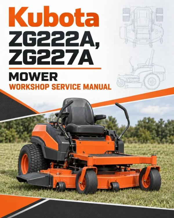 Kubota ZG222A, ZG227A Mower Workshop Service Manual Kubota ZG222A, ZG227A Mower Workshop Service Manual