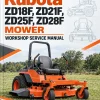 Kubota ZD18F, ZD21F, ZD25F, ZD28F Mower Workshop Service Manual Kubota ZD18F, ZD21F, ZD25F, ZD28F Mower Workshop Service Manual