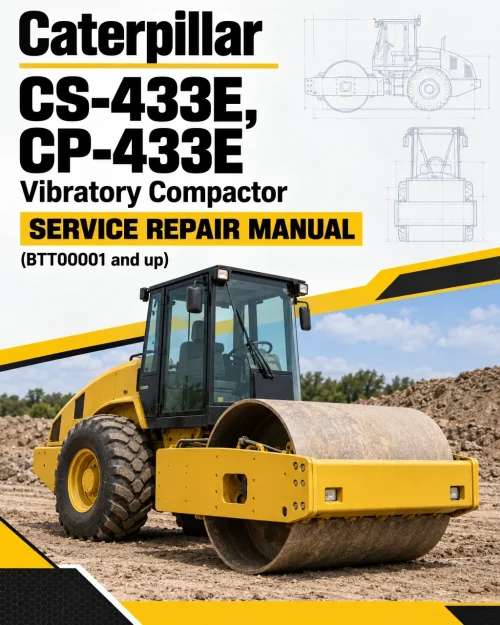 Caterpillar CAT CS-433E, CP-433E Vibratory Compactor Service Repair Manual (BTT00001 and up)