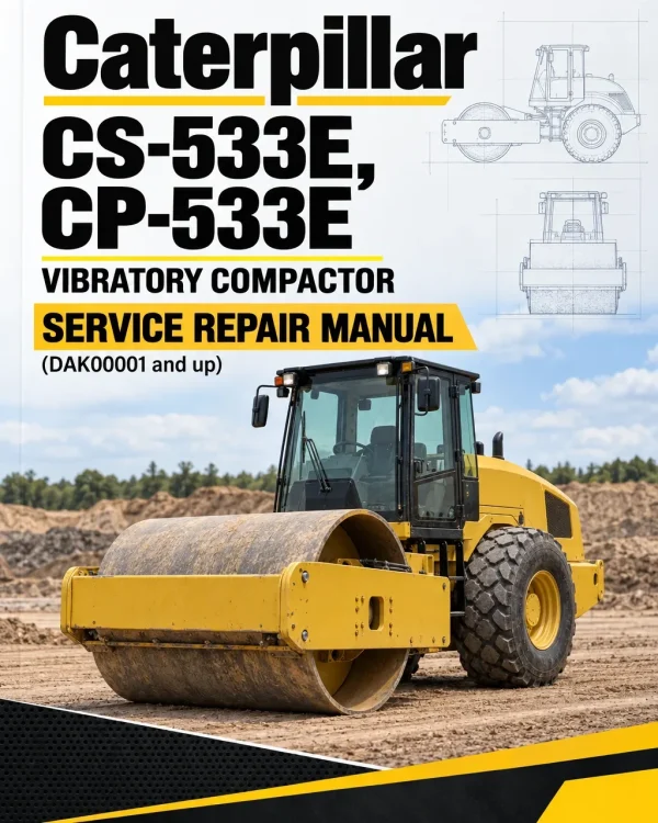 Caterpillar CAT CS-533E, CP-533E Vibratory Compactor Service Repair Manual (DAK00001 and up)