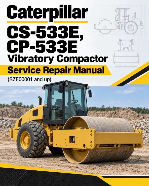 Caterpillar CAT CS-533E, CP-533E Vibratory Compactor Service Repair Manual (BZE00001 and up)